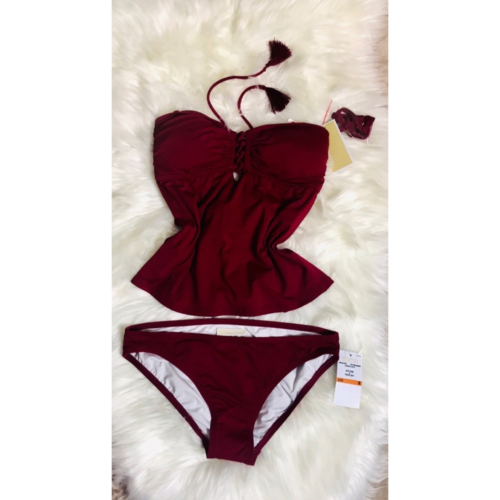 Michael Kors Open Back Lace Tankini In Size Sml